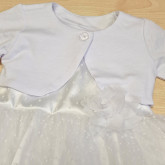 Bébi keresztelőruha boleróval - Fehér