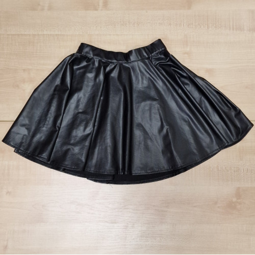 Kids klub fekete szoknya műbőr