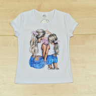 Lányka póló - Fehér anya-lánya