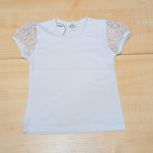 Lányka póló - Fehér csipkés