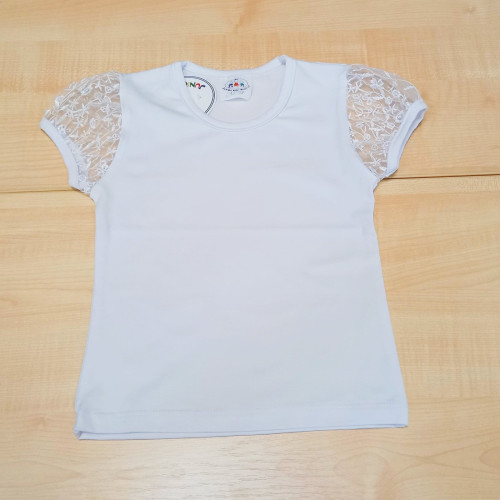 Lányka póló - Fehér csipkés