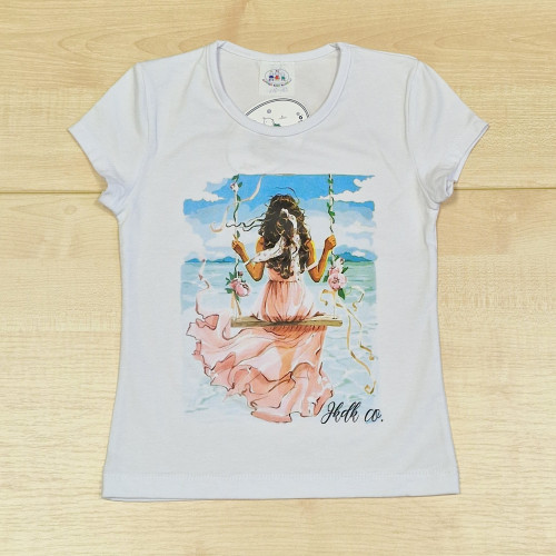 Lányka póló - Fehér hintázó lány