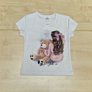 Lányka póló - Fehér mackó