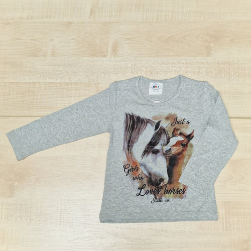 Lányka póló - Szürke lovak