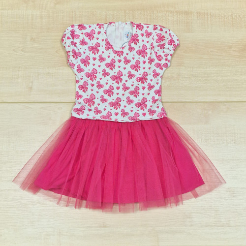 Lányka ruha - Pink-fehér