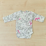 Átlapolós body - Fehér unikornis