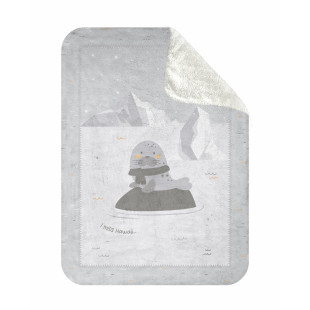 Kikkaboo polár/sherpa takaró 110x140 - fóka