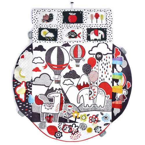 Kinderkraft 4Smart játszószőnyeg kontrasztos színekkel