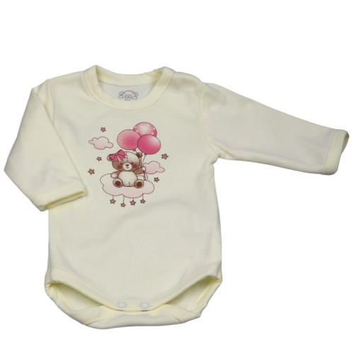 Kukukk body - Nyers-rózsaszín lufis maci