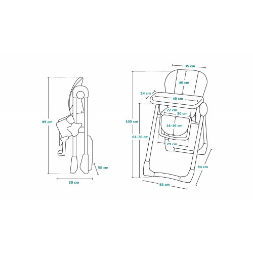 Lionelo Zanna etetőszék - Szürke