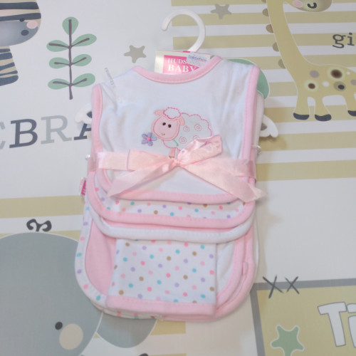 Előke és nyálkendő szettben - rózsaszín