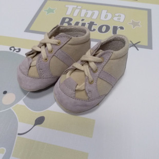 Maus kocsicipő bézs-lila velúr