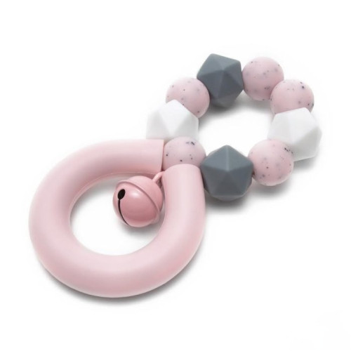 Mimijo szilikon csörgő-rágóka - Rózsaszín