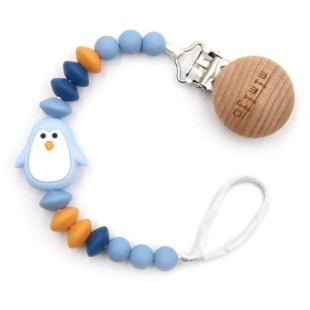 Mimijo szilikon cumilánc - Kék pingvin