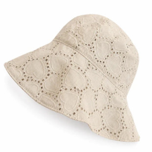 Nyári kalap - Bézs szívecskék
