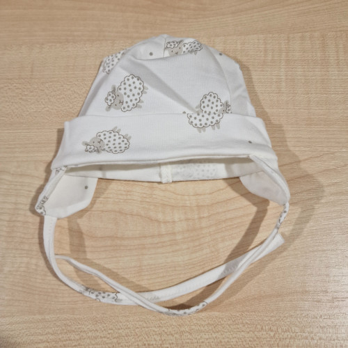 Újszülött pamut sapka - Krém barika