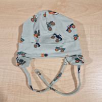 Újszülött pamut sapka - Zöld járművek