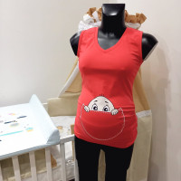 Kismama póló ujjatlan kukucs - piros