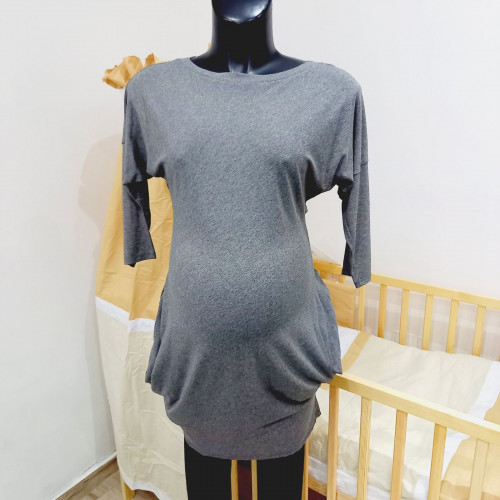 Kismama felső zsebes - szürke