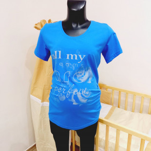 Kismama póló all my... kék rövid ujjú