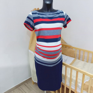 Kismama ruha rövid ujjú - csíkos