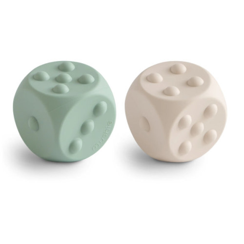 Mushie bébi pop-it kockák - menta-homok
