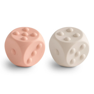 Mushie bébi pop-it kockák - púder-homok