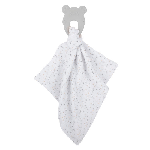 Nattou szilikon rágóka szundikendővel - szürke