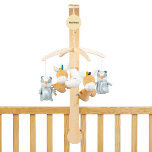 Nattou zenélő kiságyforgó - Felix & Leo