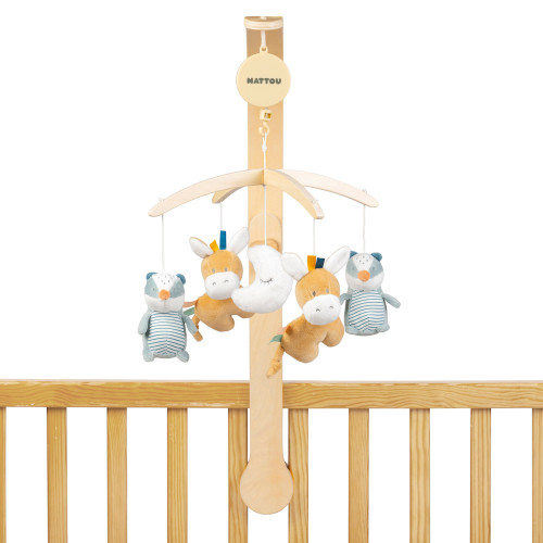 Nattou zenélő kiságyforgó - Felix & Leo