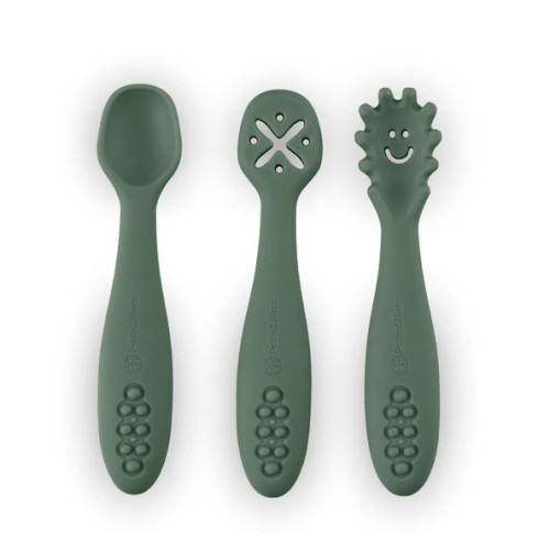 Petite&Mars szilikon kezdő kanalak - Zöld