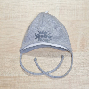 Pamut bébi sapka - Szürke Baby Boy