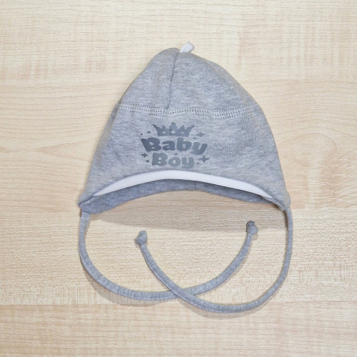 Pamut bébi sapka - Szürke Baby Boy