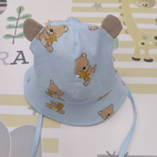 Nyári kalap - Világoskék macik