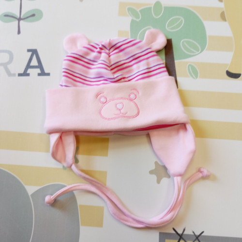 Pamut bébi sapka - Macifül rózsaszín