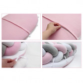 Fonott babafészek - rózsaszín-fehér-szürke