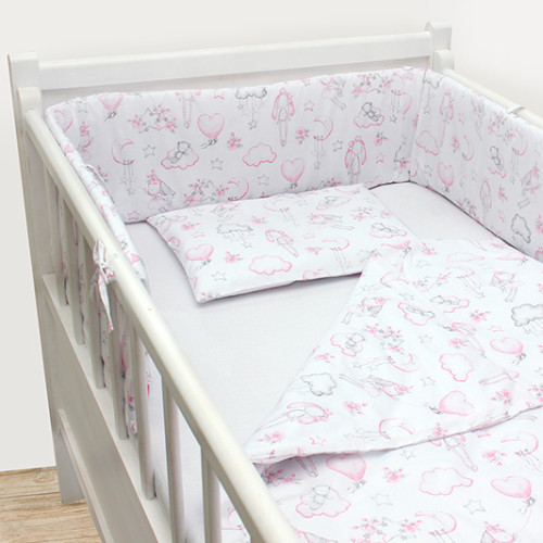 Scamp 5 részes ágynemű szett - Fehér nyuszi