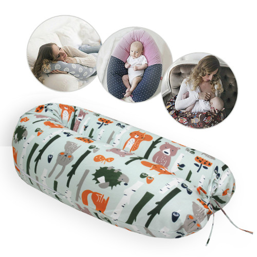 Scamp szoptatós párna pamut - menta erdei