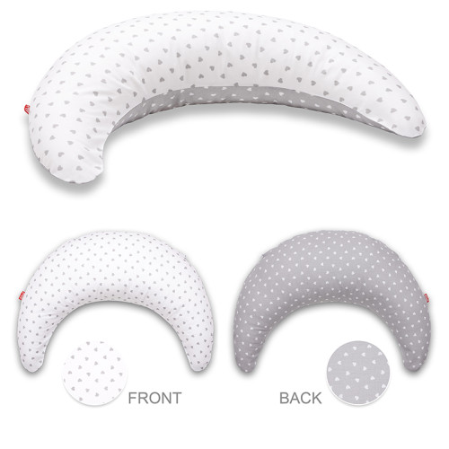 Scamp szoptatós párna szürke-fehér szívek