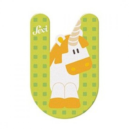 Fa u betű - zöld unikornis