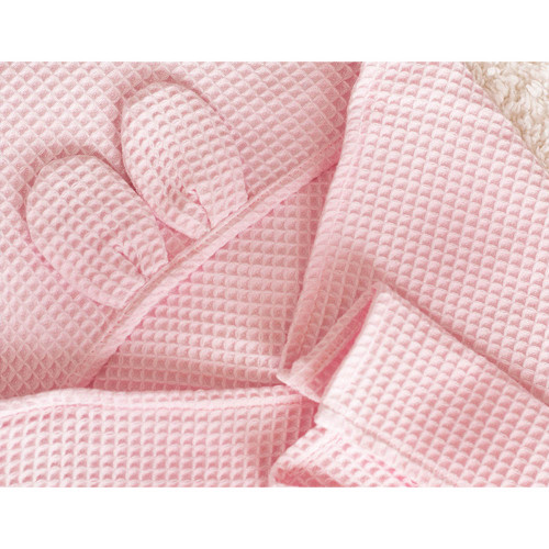 Bébi fürdőlepedő 70x70 - Waffle rózsaszín