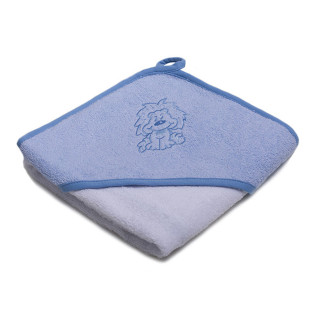 Bébi fürdőlepedő 80x80 - Kék-fehér oroszlán