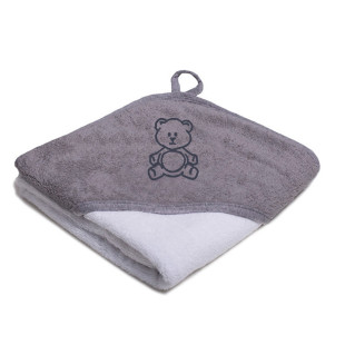 Bébi fürdőlepedő 80x80 - Szürke-fehér maci