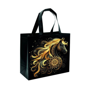 Tartós bevásárlótáska - Arany ló 35x30x14 cm