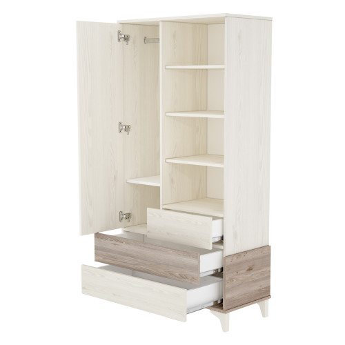 Szekrény Kloé 1 ajtós 3 fiókos krém-fűz