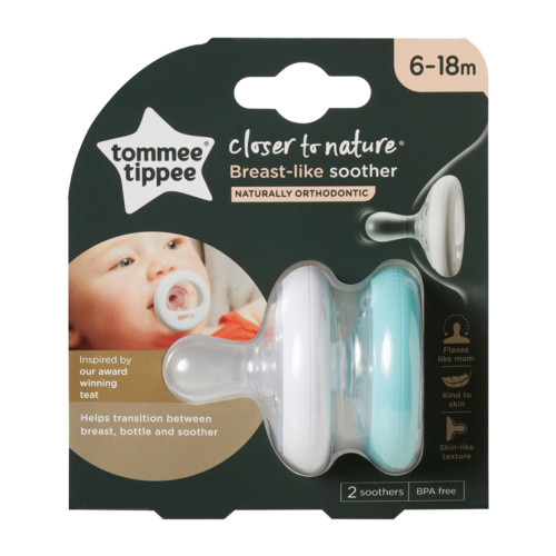 Tommee Tippee anyamell formájú cumi 6-18 - Fehér-menta