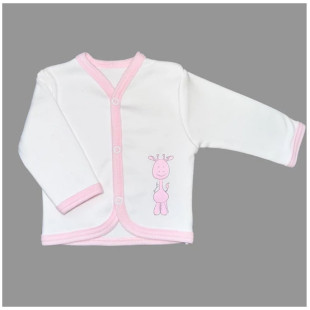 Baby safari kocsikabát fehér-rózsaszín 56-62