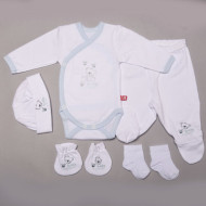 Teddy hazahozós szett - fehér-kék