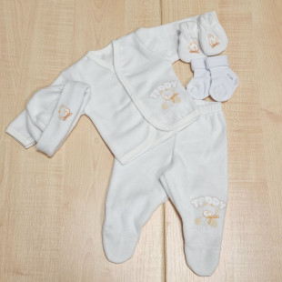 Teddy hazahozós szett plüss fehér