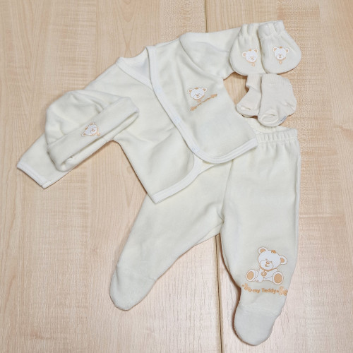 Teddy hazahozós szett plüss krém